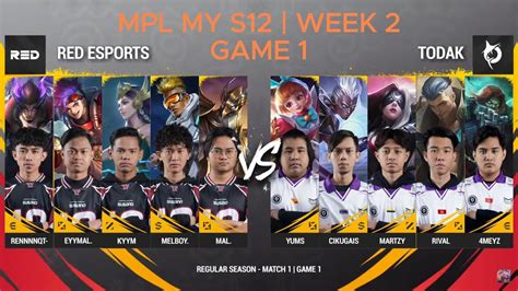 Todak Vs Red Esport Mpl My S Week Game Youtube