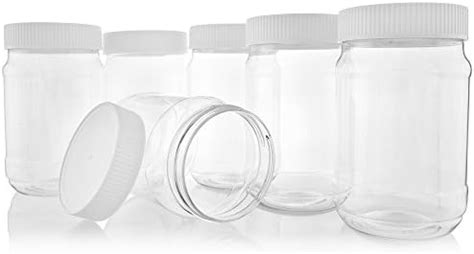 Pinnacle Mercantile Plastic Mason Jars Screw On Ribbed Lid Ounce