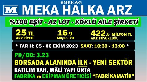 MEKAG MEKA HALKA ARZ FABRİKAMATİK BORSADA İLK YouTube