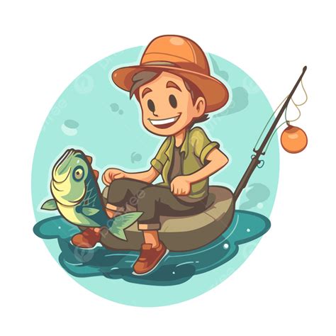 Ilustra O De Pesca De Menino Dos Desenhos Animados Vetor Descubra