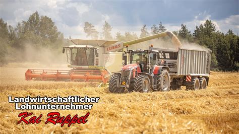 Lohnunternehmer Kai Ruppel Getreideernte 2023 Mit Claas Lexion 670