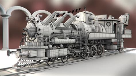 train steampunk 3d model