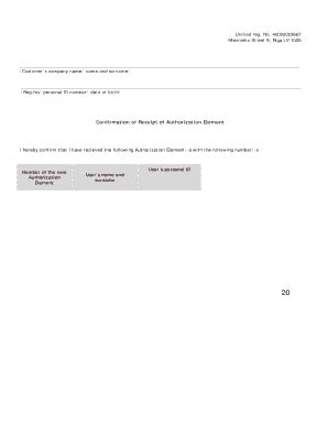 Fillable Online Confirmation Of Receipt Of Authorization Element TKB