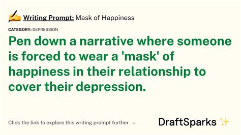 Writing Prompt Mask Of Happiness Draftsparks