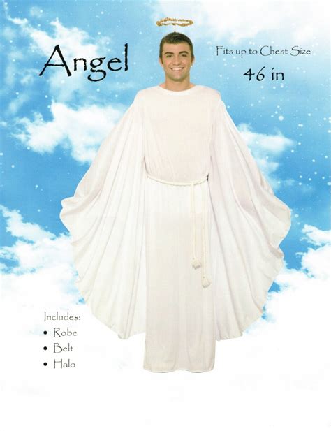 Mens Adult Complete White Angel Costume Outfit Standard Up To 46 Chest