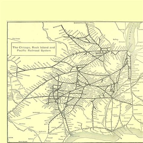 Rock Island Railroad Map Etsy