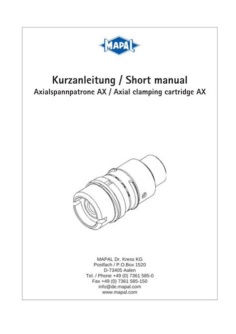 Pdf Kurzanleitung Short Manual Mapal Kurzanleitung Short