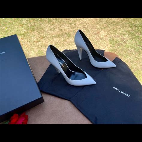 Saint Laurent White Pointed Heels Gem