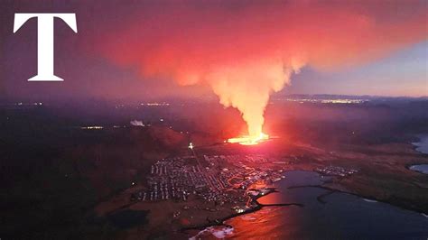 Live Iceland Volcano Erupts Spewing Molten Rock Youtube