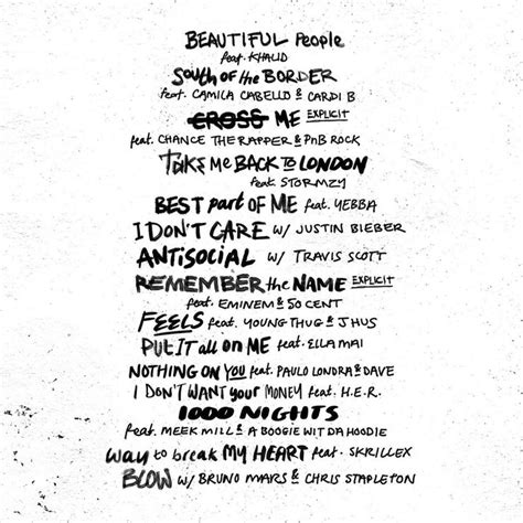 Ed Sheeran Revela El Tracklist De Su Nuevo Lbum Allboutpop