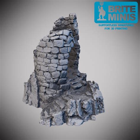 D Printable Ruined Tower Supportless And Easy To Print For Fdm