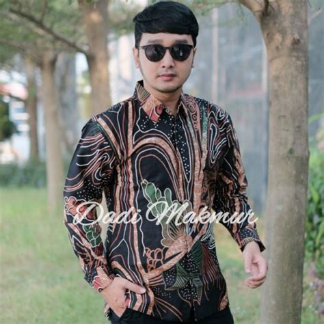 Jual Kemeja Pria Motif Batik Solo Lengan Panjang Flora Shopee Indonesia