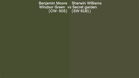 Benjamin Moore Windsor Green CW 505 Vs Sherwin Williams Secret Garden