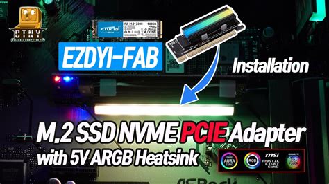 Ezdiy Fab Nvme Pci E Adapter With V Argb Heat Sink Cooler Installation