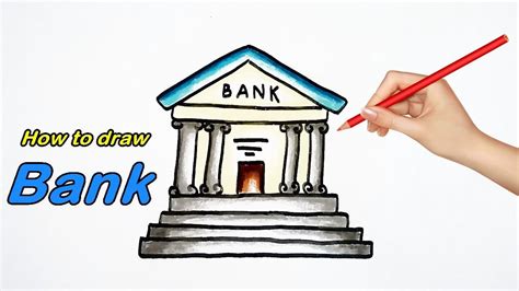 How To Draw A Bank Easy วาดรูปธนาคาร ธนาคารสหรัฐอเมริกา Youtube