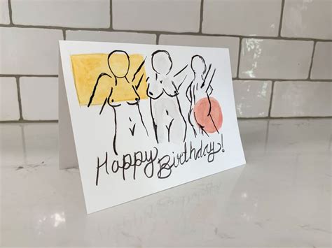 Funny Happy Birthday Card with Naked Ladies Dancing