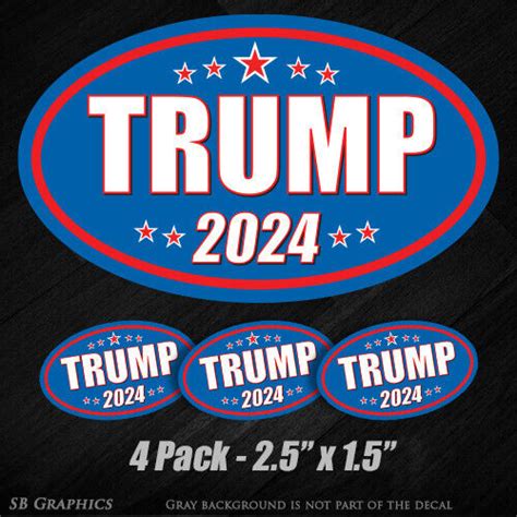 4x Trump 2024 Sticker Maga President Vinyl Hard Hat Republican America