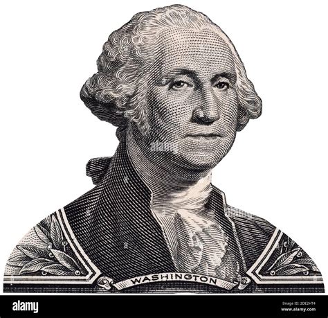 Us President George Washington Portrait On One Usa Dollar Bill Macro