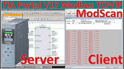 TIA Portal V17 With PLC S7 1500 Modbus Sever TCP IP Connect With Modbus