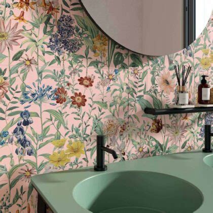 Carrelages Muraux Motifs De Fleurs Styles De Bain