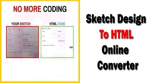 Sketch Design To HTML Online Converter Image To HTML Code YouTube