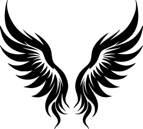 Angel Wings, Black and White Vector illustration 35838081 Vector Art at ...