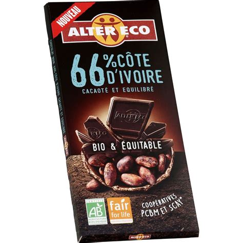 Alter Eco Tablette De Chocolat Noir Bio Et Quitable C Te D Ivoire