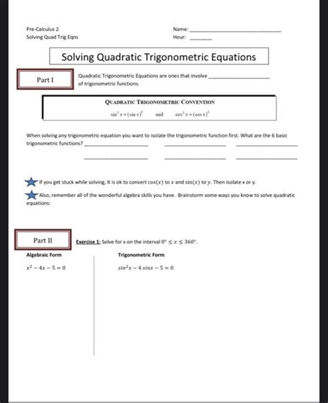 Solved Solving Quadratic Trigonometric Equations Quadratic Chegg