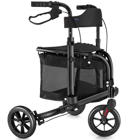 Walk Mate Wheel Rollator Walker With Seat For Slim Seniors Padded