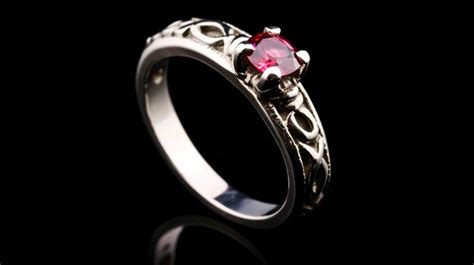 Premium Ai Image A Photo Of Elegant Silver Ring With Birthstone Gem