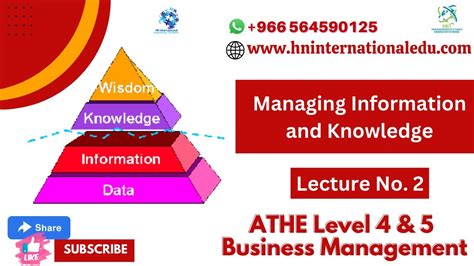 Managing Information And Knowledge Lecture No 2 ATHE Level 4 5