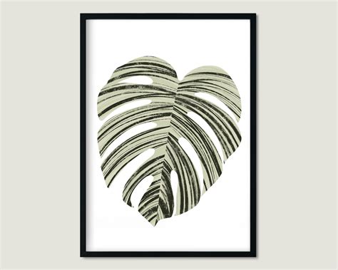 Monstera Wall Art Tropical Leaf Printable Printable Monstera Etsy