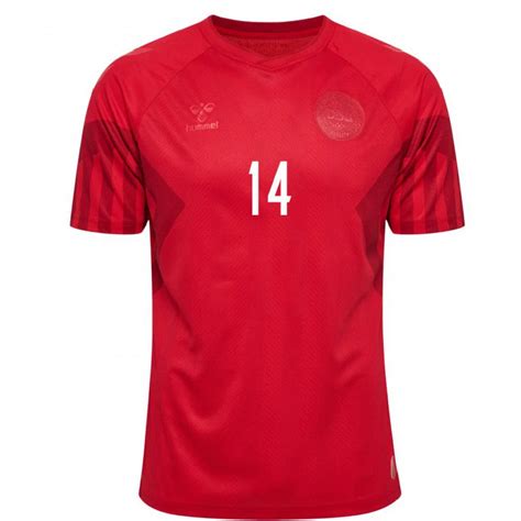 Danxen Kinder Dänische Mikkel Damsgaard 14 Rot Heimtrikot Trikot 22 24