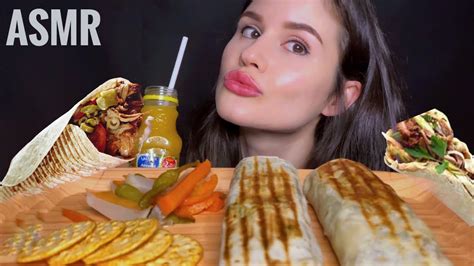 ASMR SHAWARMA BIG BITES MUKBANG No Talking ASMR EATING SOUNDS