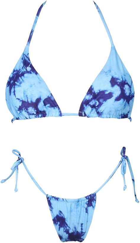 Ibiza Vibe 2 Piece Triangle Bikini Set Tie Dye Brazilian