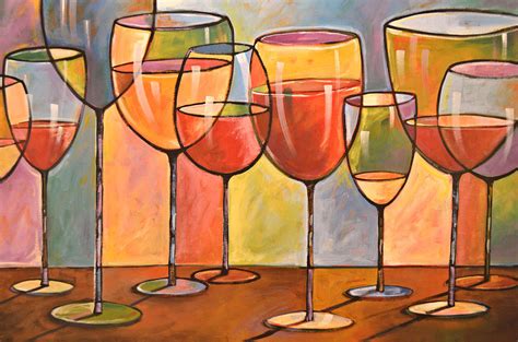 Abstract Wine Art Whites And Reds Painting By Amy Giacomelli