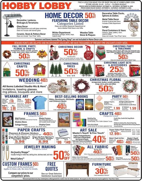 Hobby Lobby Weekly Ad Oct 9 15 2022 WeeklyAds2