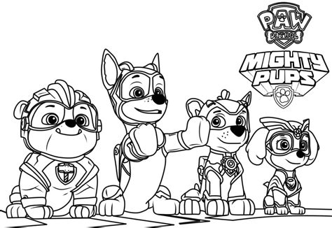 Skye De Paw Patrol Mighty Pups Coloring Pages Paw Patrol Mighty Pups