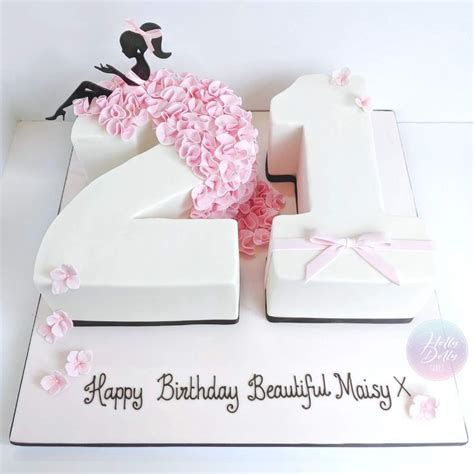 21st Birthday Number Ruffle Cake | Pink birthday cakes, Cake designs ...