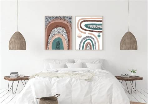 Kit 2 Quadros Decorativos Boho Escandinavo Arcos Olhos Color No Elo7