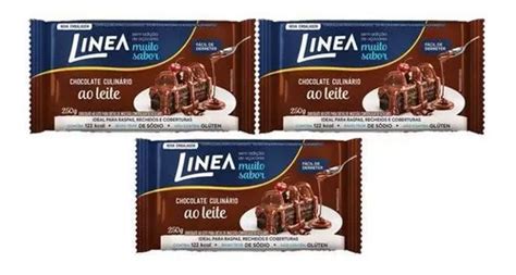 Kit 3 Chocolates Linea Zero Açucar Culinário Ao Leite 250g MercadoLivre