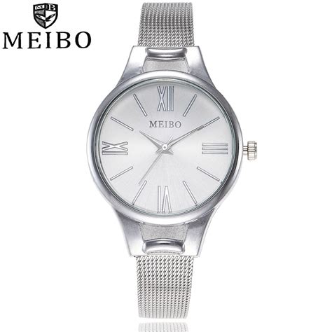 Meibo Reloj De Pulsera Anal Gico De Acero Inoxidable Para Mujer