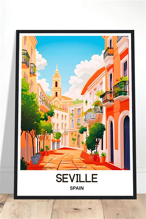 Seville Travel Print Seville Travel Poster Spanish Art Print Spain