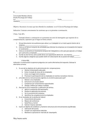 Ejemplos De Pruebas Objetivas PDF