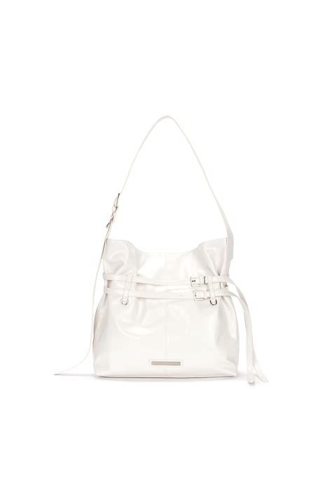 DOUBLE BELTED STRAP BIG BAG IN IVORY MATINKIM