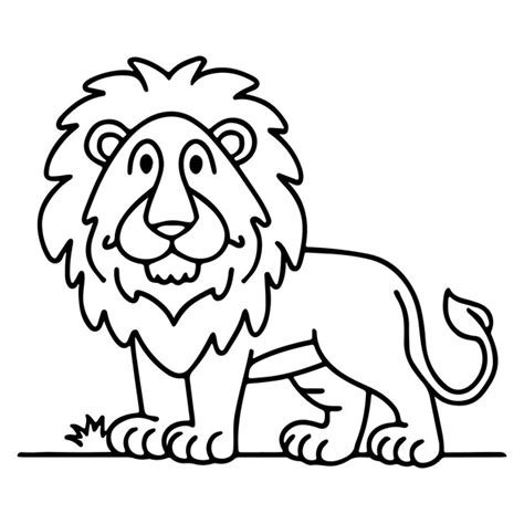 Premium Vector Lion Coloring Book Page Illustration Hand Drawn