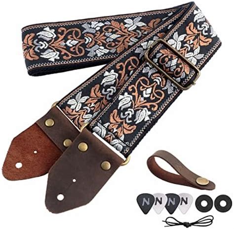 Nefelibata Guitar Strap Jacquard Embroidery Cotton Guitar Straps With