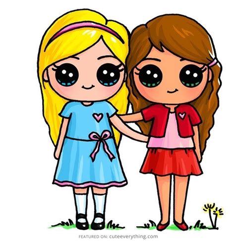 Kawaii Girl Drawings Bff Drawings Cute Easy Drawings Cartoon Drawings Cute Best Friend