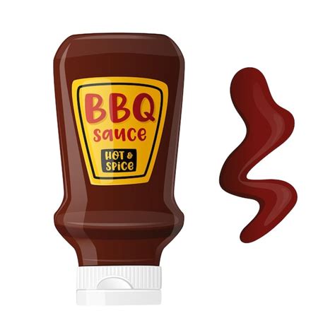 Premium Vector Realistic Bottle Of Bbq Sauce With Label