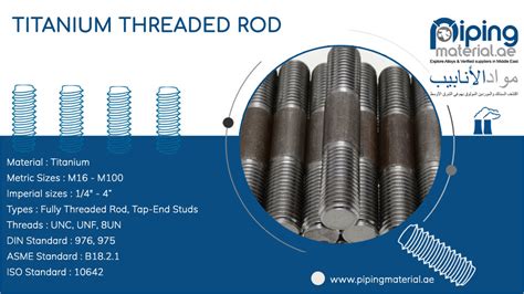 Titanium threaded rod | TI alloy studs/ stud bolt suppliers in UAE